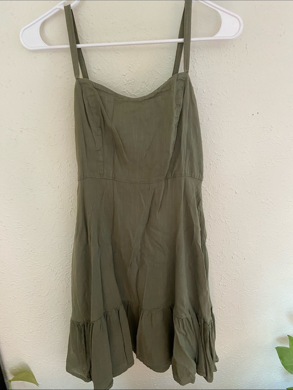 Old Navy Olive Green Spaghetti Strap Dress